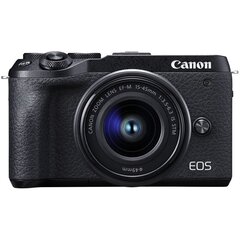 Canon EOS M6 Mark II + 15-45 IS STM (Black) цена и информация | Фотоаппараты | hansapost.ee