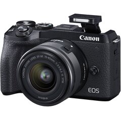 Canon EOS M6 Mark II + 15-45 IS STM (Black) цена и информация | Фотоаппараты | hansapost.ee