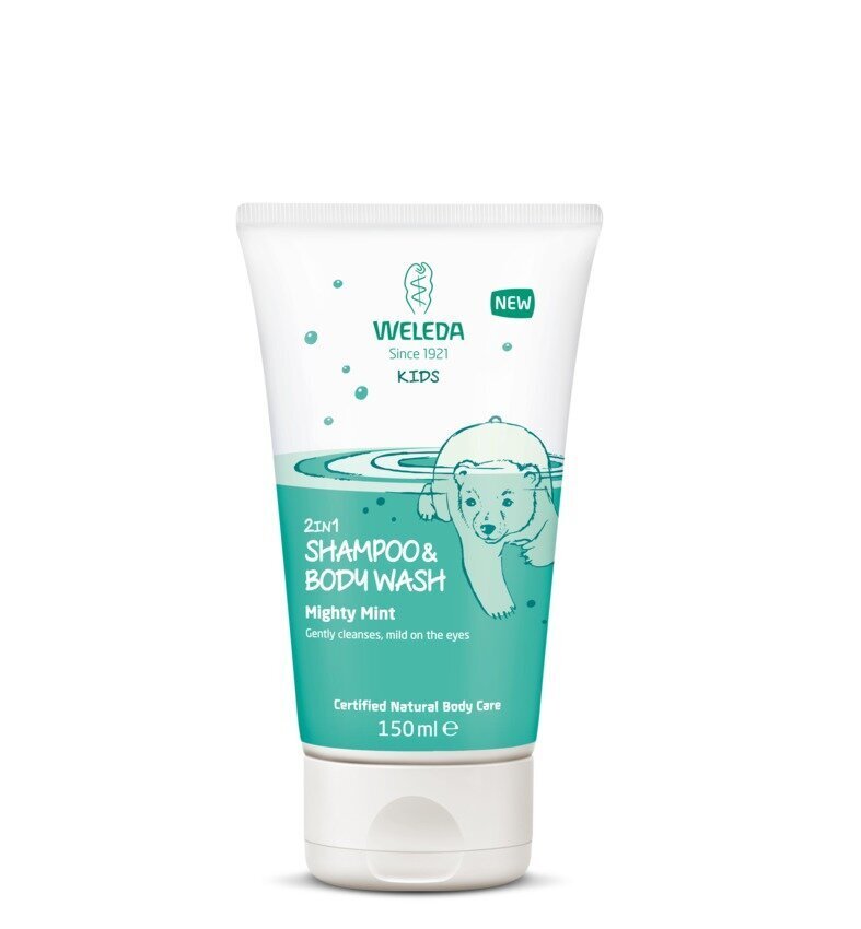 Laste šampoon ja dušigeel Weleda Kids 2in1 Fresh Mint 150 ml цена и информация | Laste ja ema kosmeetika | hansapost.ee