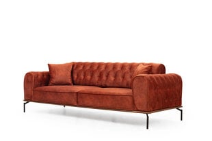 Трехместный диван Kalune Design Siesta, стеганый, оранжевый цена и информация | Диваны | hansapost.ee