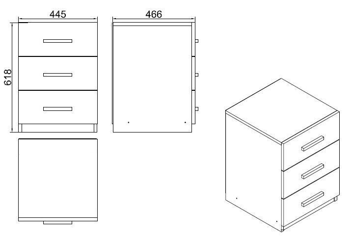 Kummut Kalune Design Vario C, pruun/must hind ja info | Kummutid | hansapost.ee