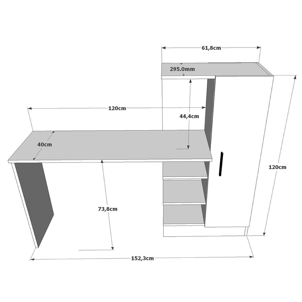 Kirjutuslaud Kalune Design CT2, pruun / valge цена и информация | Arvutilauad, kirjutuslauad | hansapost.ee