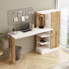 Письменный стол Kalune Design CT2, коричневый/белый цена и информация | Компьютерные, письменные столы | hansapost.ee