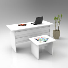 Комплект письменного и кофейного столов Kalune Design VO8, белый цена и информация | Детские письменные столы | hansapost.ee