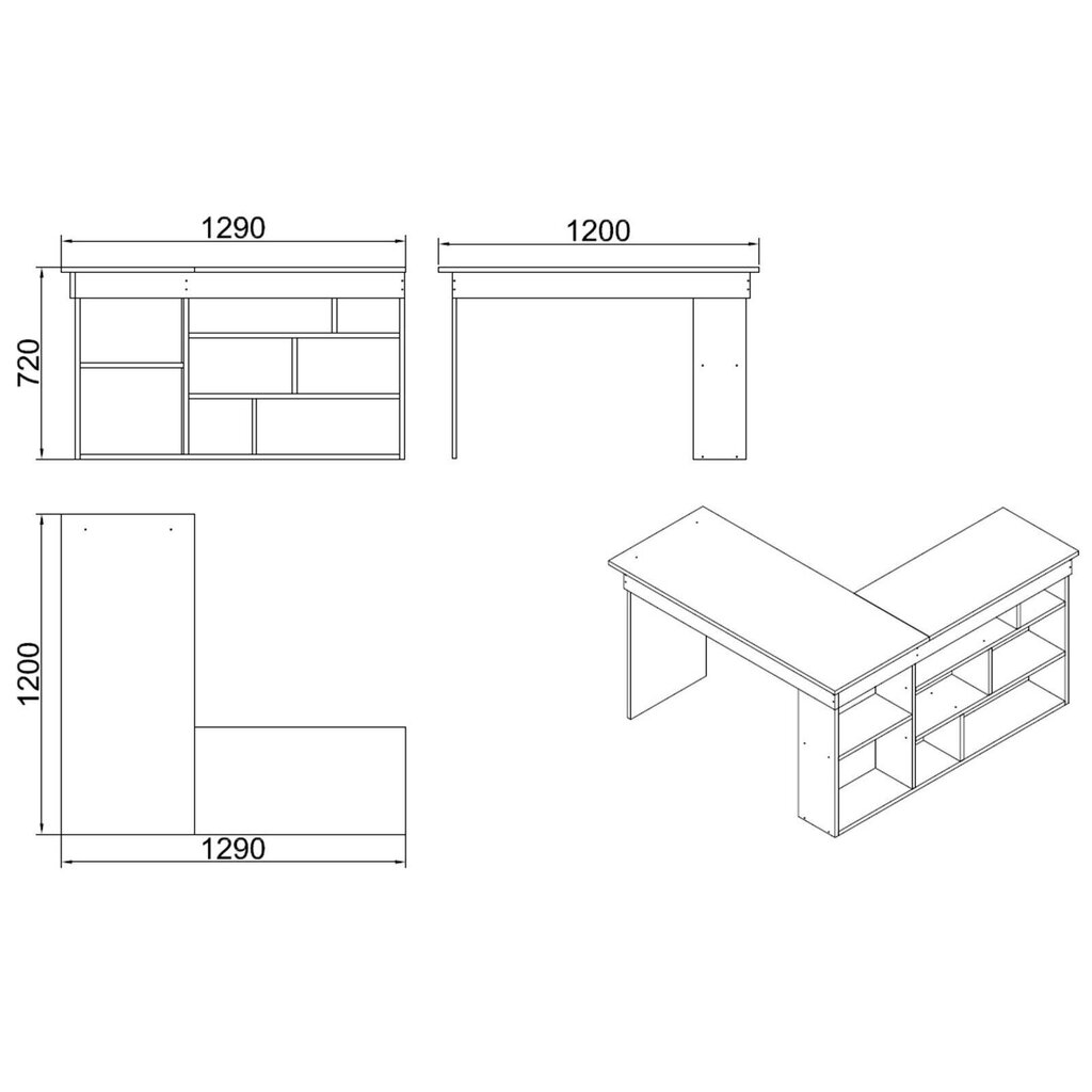 Kirjutuslaud Kalune Design CT5, valge цена и информация | Arvutilauad, kirjutuslauad | hansapost.ee