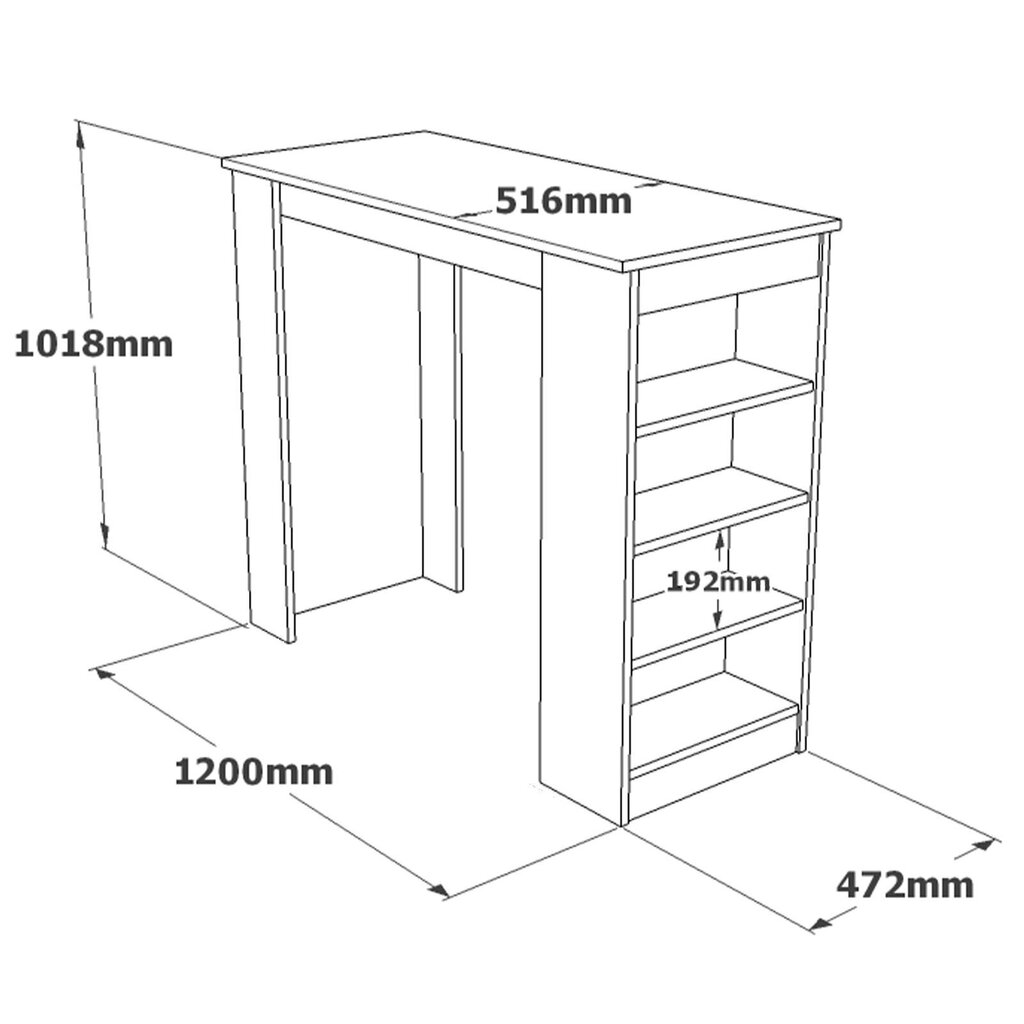 Baarilaud Kalune Design ST1, valge hind ja info | Köögilauad, söögilauad | hansapost.ee