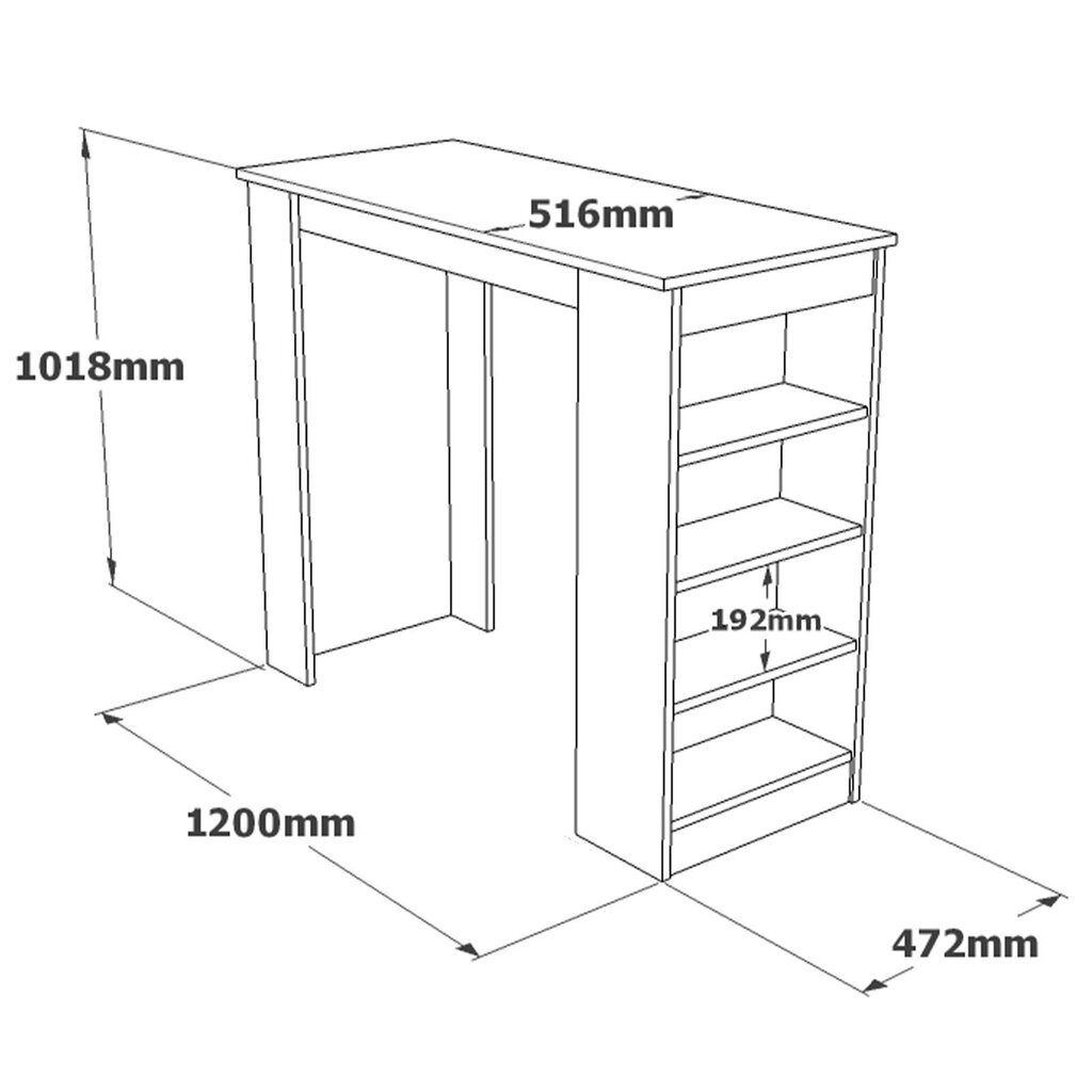 Baarilaud Kalune Design ST1, pruun/valge hind ja info | Köögilauad, söögilauad | hansapost.ee