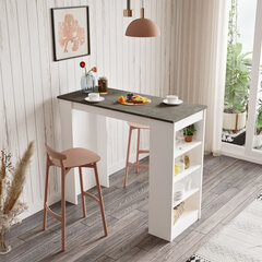 Baarilaud Kalune Design ST1, valge/hall цена и информация | Кухонные и обеденные столы | hansapost.ee