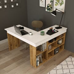 Письменный стол Kalune Design CT5, коричневый/белый цена и информация | Компьютерные, письменные столы | hansapost.ee