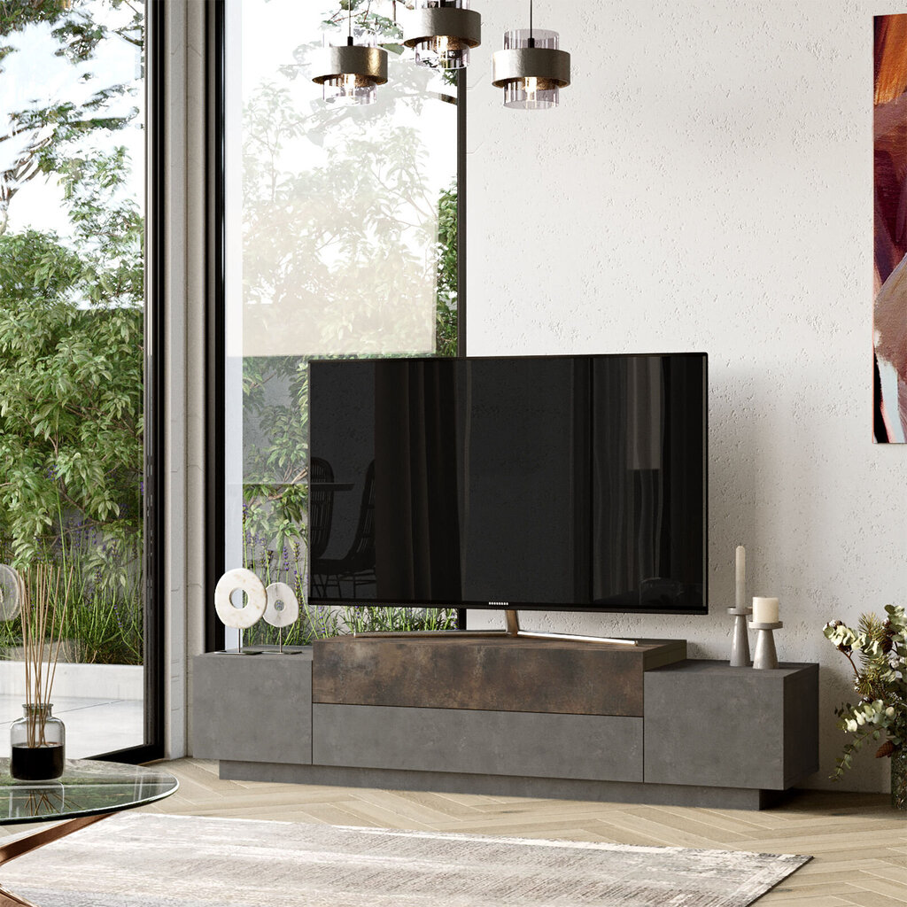 TV-laud Kalune Design FD1, pruun/hall hind ja info | Televiisori alused | hansapost.ee