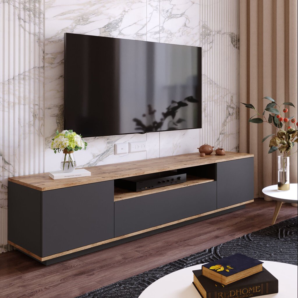 TV-laud Kalune Design FR7, pruun/hall hind ja info | Televiisori alused | hansapost.ee