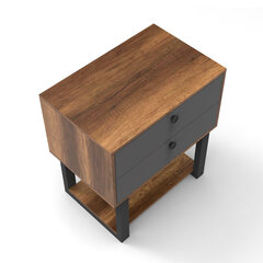 Ночной шкаф Kalune Design MN03, коричневый/серый цена и информация | Прикроватные тумбочки | hansapost.ee