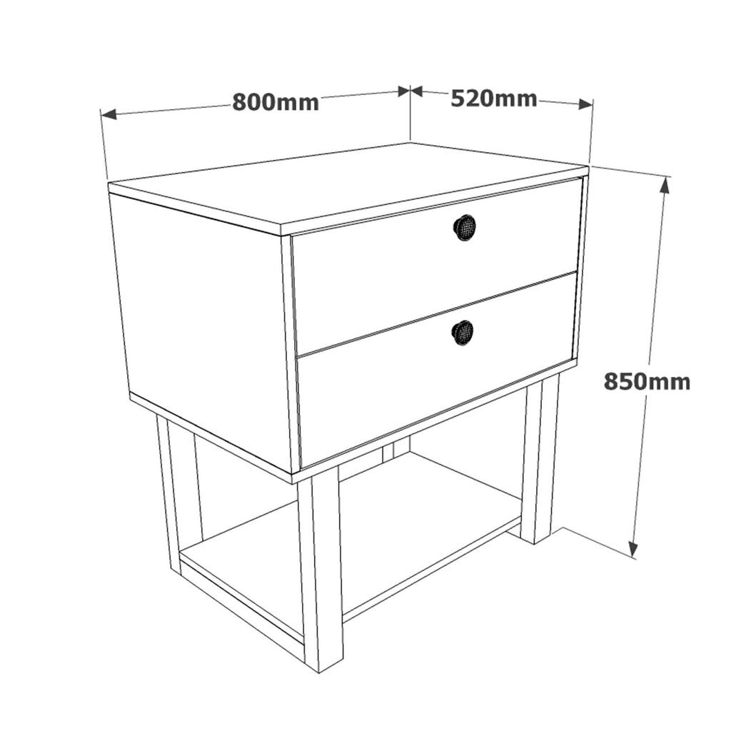 Öökapp Kalune Design MN03, pruun / hall hind ja info | Öökapid | hansapost.ee