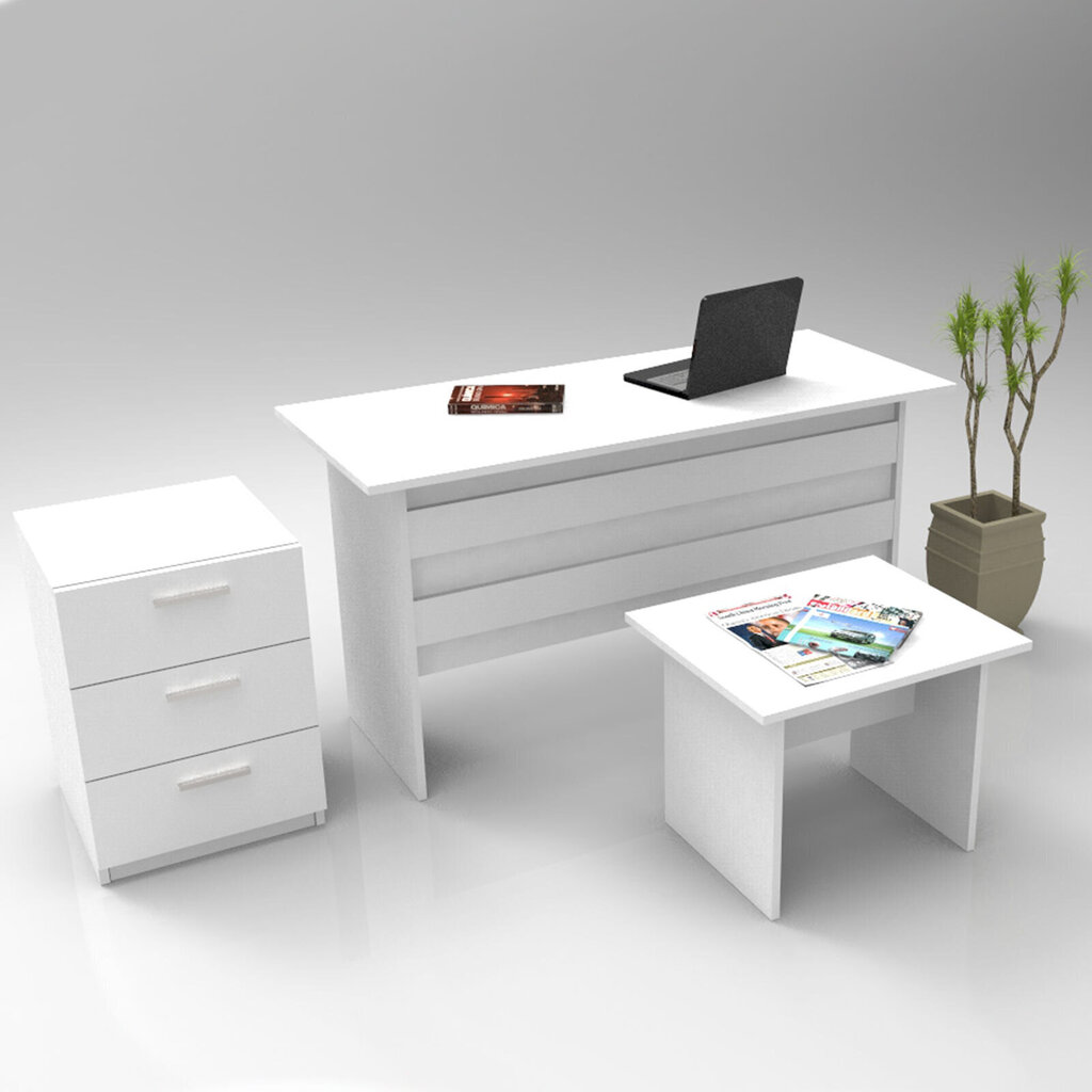 Mööblikomplekt Kalune Design VO9, valge цена и информация | Arvutilauad, kirjutuslauad | hansapost.ee