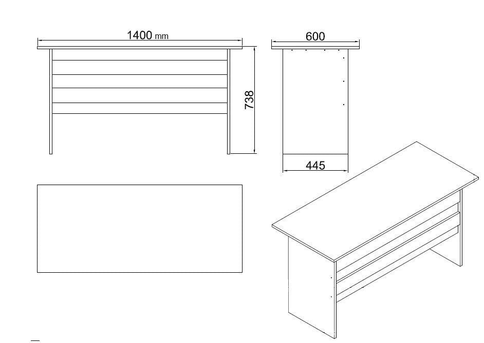 Mööblikomplekt Kalune Design VO9, pruun/hall hind ja info | Arvutilauad, kirjutuslauad | hansapost.ee