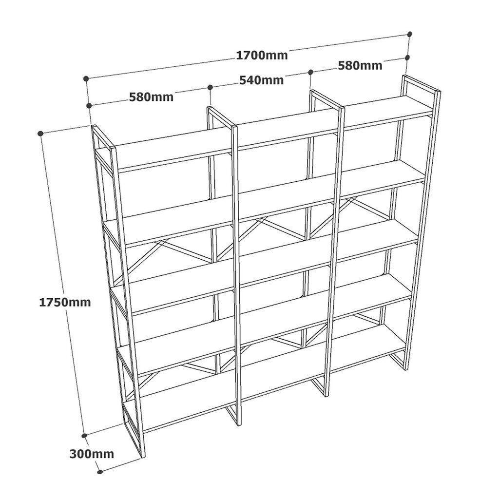 Riiul Kalune Design VG6, pruun цена и информация | Riiulid | hansapost.ee