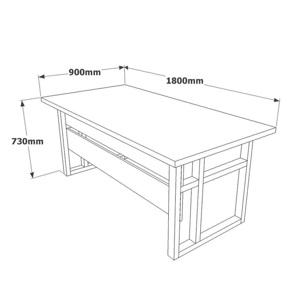 Kirjutuslaua ja diivanilaua komplekt Kalune Design MN07, pruun hind ja info | Arvutilauad, kirjutuslauad | hansapost.ee