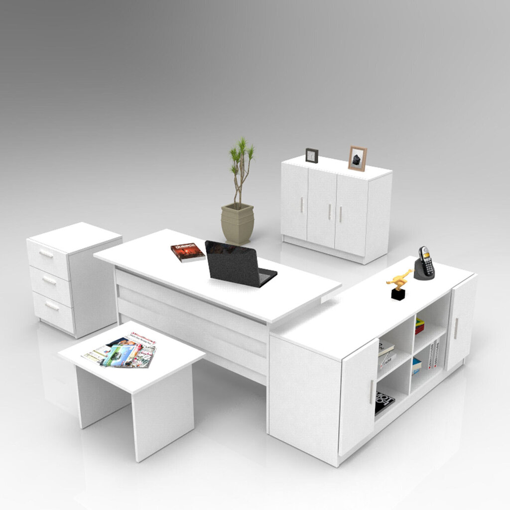 Mööblikomplekt Kalune Design VO16, valge hind ja info | Arvutilauad, kirjutuslauad | hansapost.ee