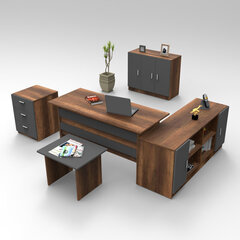 Комплект мебели Kalune Design VO16, коричневый/серый цена и информация | Компьютерные, письменные столы | hansapost.ee
