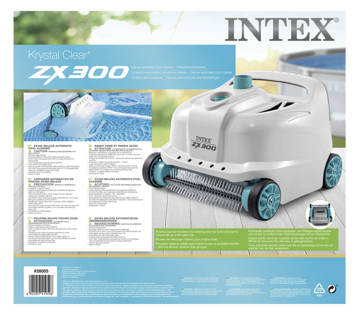 Automaatne basseinipuhastaja Intex Deluxe ZX300 hind ja info | Basseinitarvikud | hansapost.ee