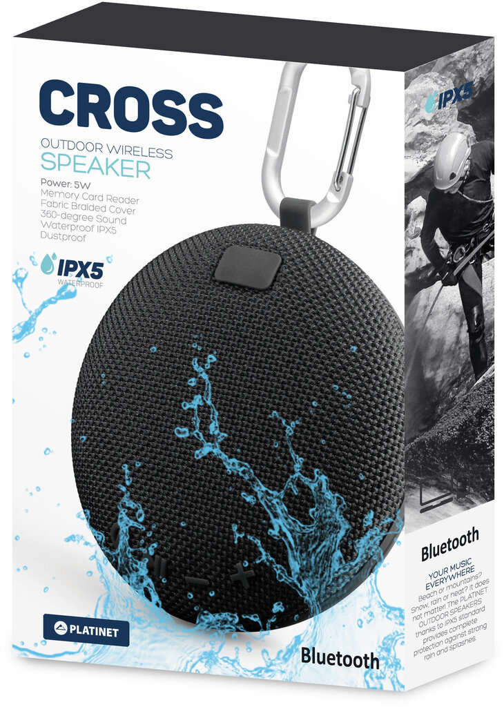 Platinet Cross Bluetooth 5W IPX5, must hind ja info | Kõlarid | hansapost.ee