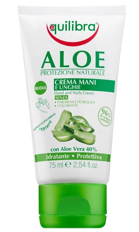 Niisutav kätekreem aaloeekstraktiga Equilibra Aloe Protezione Naturale 75 ml hind ja info | Kehakreemid, kehaõlid ja losjoonid | hansapost.ee