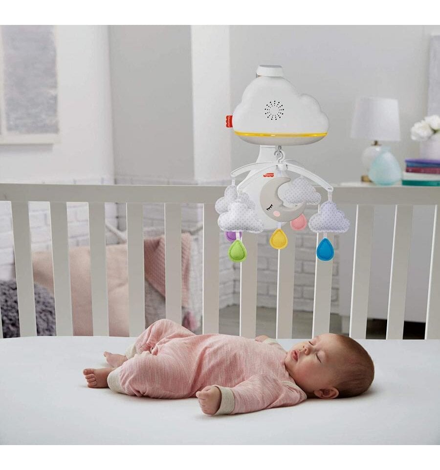 Fisher-Price voodikarussell - öölamp Calming Clouds цена и информация | Beebide mänguasjad | hansapost.ee