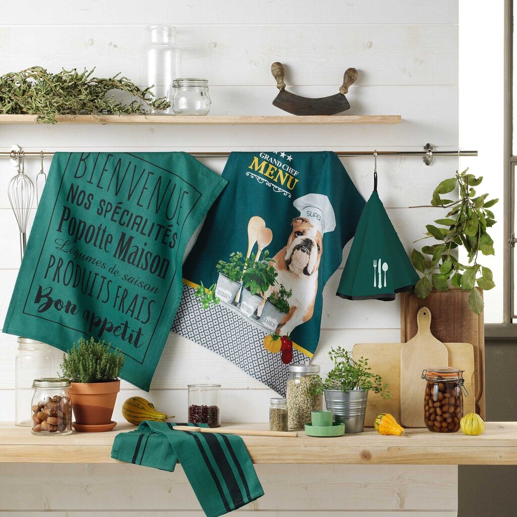Douceur d'intérieur köögirätik Comptoir, roheline, 50 x 70 cm цена и информация | Köögirätikud, pajakindad ja põlled | hansapost.ee