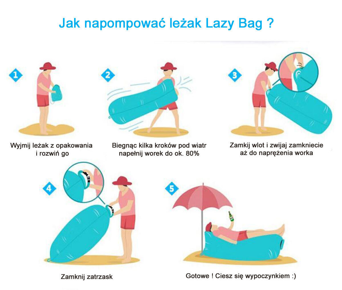 Lebokott Royokamp Lazy Bag 240 x 70 x 50 cm, sinine hind ja info | Täispuhutavad madratsid ja mööbel | hansapost.ee