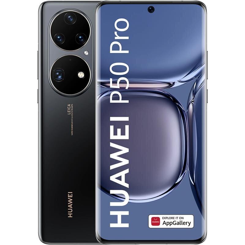 Huawei P50 Pro, 256GB, Dual SIM, Golden Black цена и информация | Telefonid | hansapost.ee