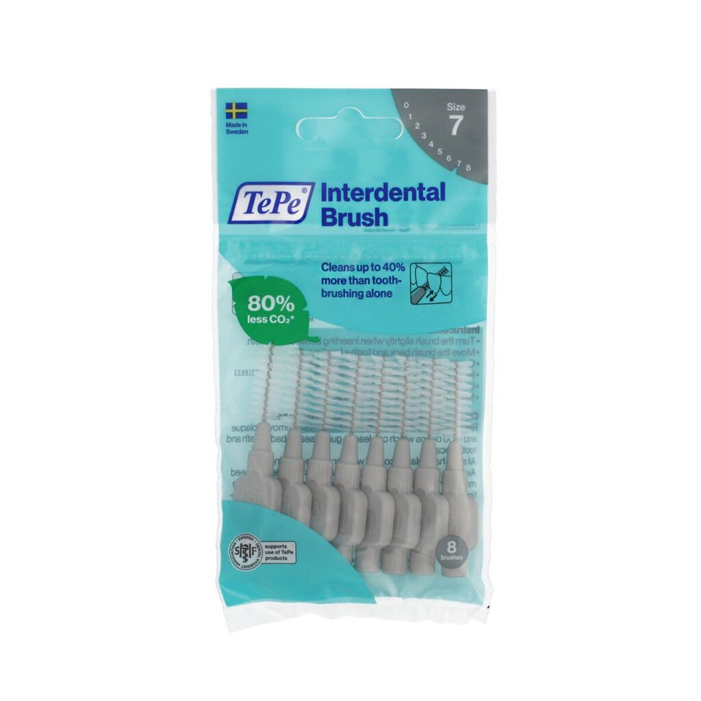 TePe Interdental Brushes Hambavaheharjad Tavalised 1,3 mm hallid 8 tk цена и информация | Hambaharjad, hampapastad ja suuloputusvedelikud | hansapost.ee