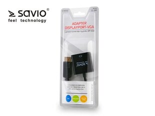 SAVIO DisplayPort (M) -> VGA (F) адаптер CL-90, черный цена и информация | Savio Телевизоры и аксессуары | hansapost.ee
