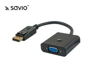Videoadapter Savio CL-90 DisplayPort-VGA / 10bit / 162 mhz / 1080p hind ja info | Juhtmed ja kaablid | hansapost.ee