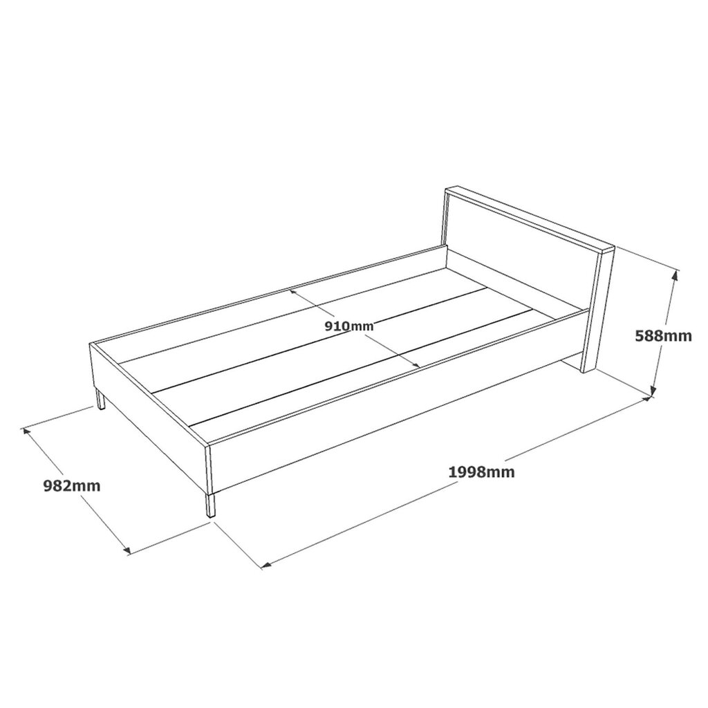 Voodi Kalune Design HM4, 90x190 cm, pruun/hall hind ja info | Voodid | hansapost.ee