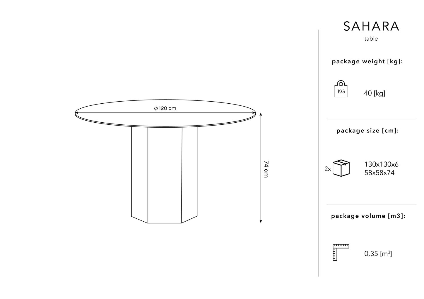 Laud Micadoni Home Sahara, 120 cm, pruun hind ja info | Köögilauad, söögilauad | hansapost.ee