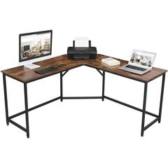 Угловой письменный стол LWD73X, коричневый/черный цена и информация | Детские письменные столы | hansapost.ee