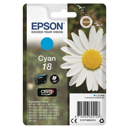 Epson 18 CY Ink Cartridge, Cyan цена и информация | Tindiprinteri kassetid | hansapost.ee