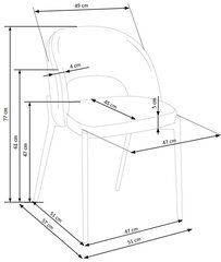 Комплект из 2 стульев Halmar K373, серый цена и информация | Стулья для кухни и столовой | hansapost.ee