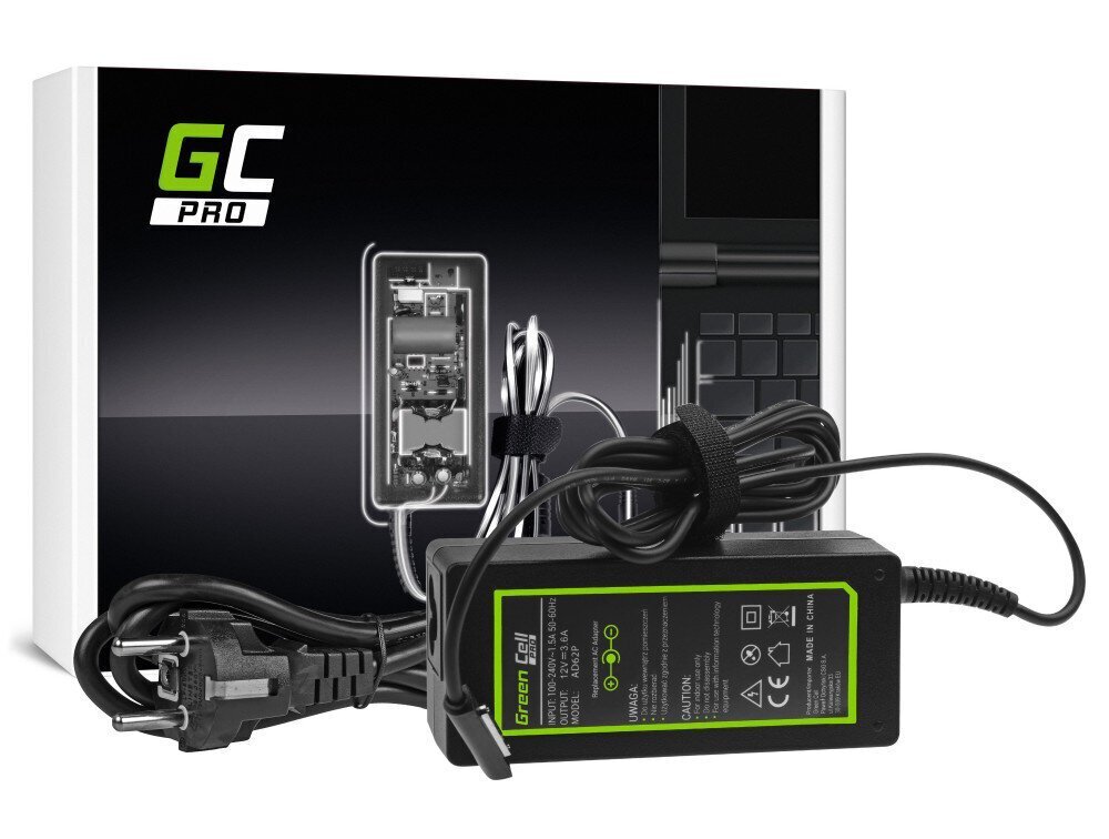 Green Cell Pro laadija / AC adapter 12V 3,6A 48W Microsoft Surface RT, RT / 2 jaoks, Pro I Pro 2 hind ja info | Sülearvuti laadijad | hansapost.ee