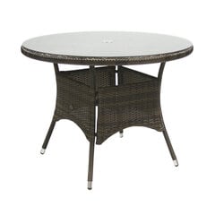 Стол Wicker D100xH71см, тёмно-коричневый цена и информация | Садовые столы, столики | hansapost.ee