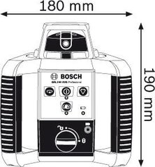 Ротационный лазерный нивелир Bosch GRL 250 HV (0601061600) цена и информация | Ручной инструмент, 18 В 125 мм бесщеточная угловая шлифовальная машина для Makita Cordless, замена литий-ионного аккумулятора | hansapost.ee