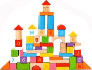 Деревянные кубики в ведерке, 70 шт. цена и информация | Конструкторы и кубики | hansapost.ee