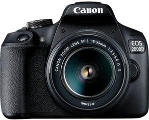 Canon EOS 2000D + 18-55 мм IS + 75-300 мм Kit цена и информация | Цифровые фотоаппараты | hansapost.ee