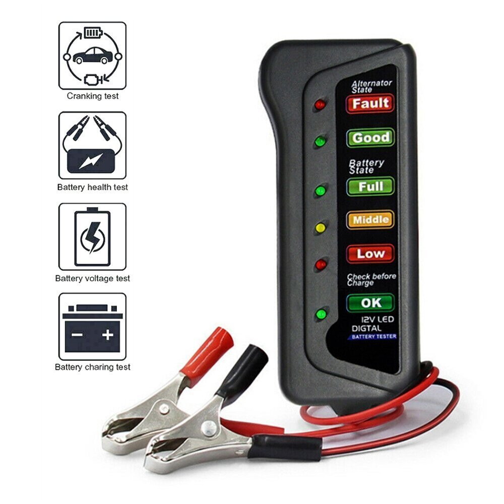 Aku laadimise tester 12 V - digitaalne LED hind ja info | Auto akulaadijad | hansapost.ee