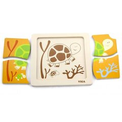 Деревянная головоломка 4 шт. Черепахи Viga цена и информация | Развивающие игрушки для детей | hansapost.ee