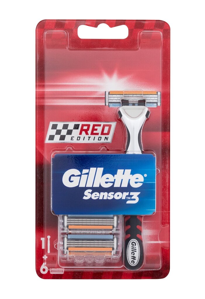 Raseerija Gillette Sensor 3 Red Edition + raseerimispead цена и информация | Raseerimisvahendid | hansapost.ee