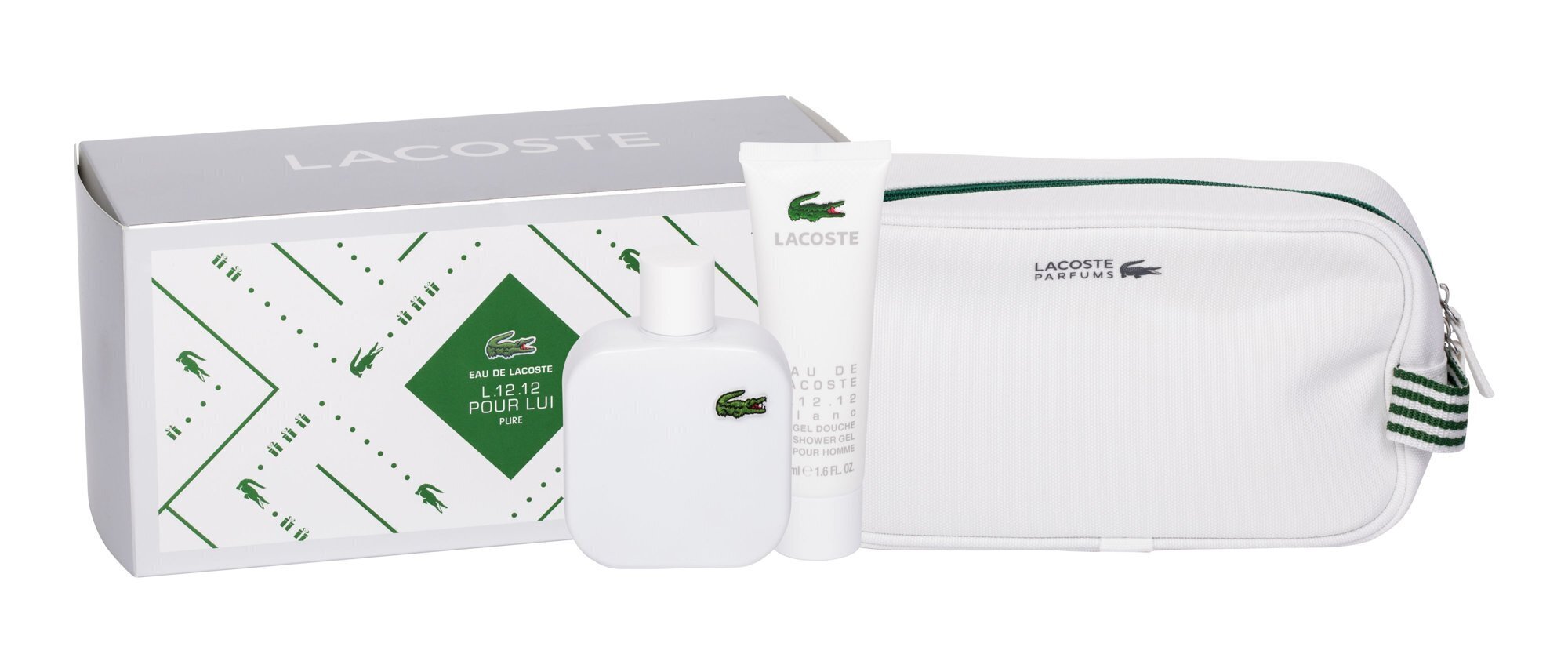 Komplekt Lacoste L.12.12 Blanc: tualettvesi EDT meestele 100 ml + dušigeel meestele 50 ml + kott hind ja info | Parfüümid meestele | hansapost.ee