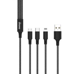 Dudao cable, USB 3in1 cable - USB Type C, micro USB, Lightning 6A - black (TGL2) цена и информация | Кабели для телефонов | hansapost.ee