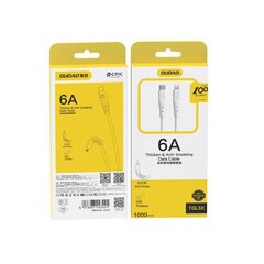 Dudao cable, USB Type C cable - Lightning 6A 65W PD white (TGL3X) hind ja info | Mobiiltelefonide kaablid | hansapost.ee