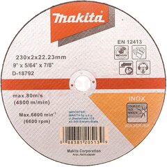D-18792 Lõikeketas 230x2 mm WA36R RST/ metall Makita hind ja info | Lihvmasinad | hansapost.ee